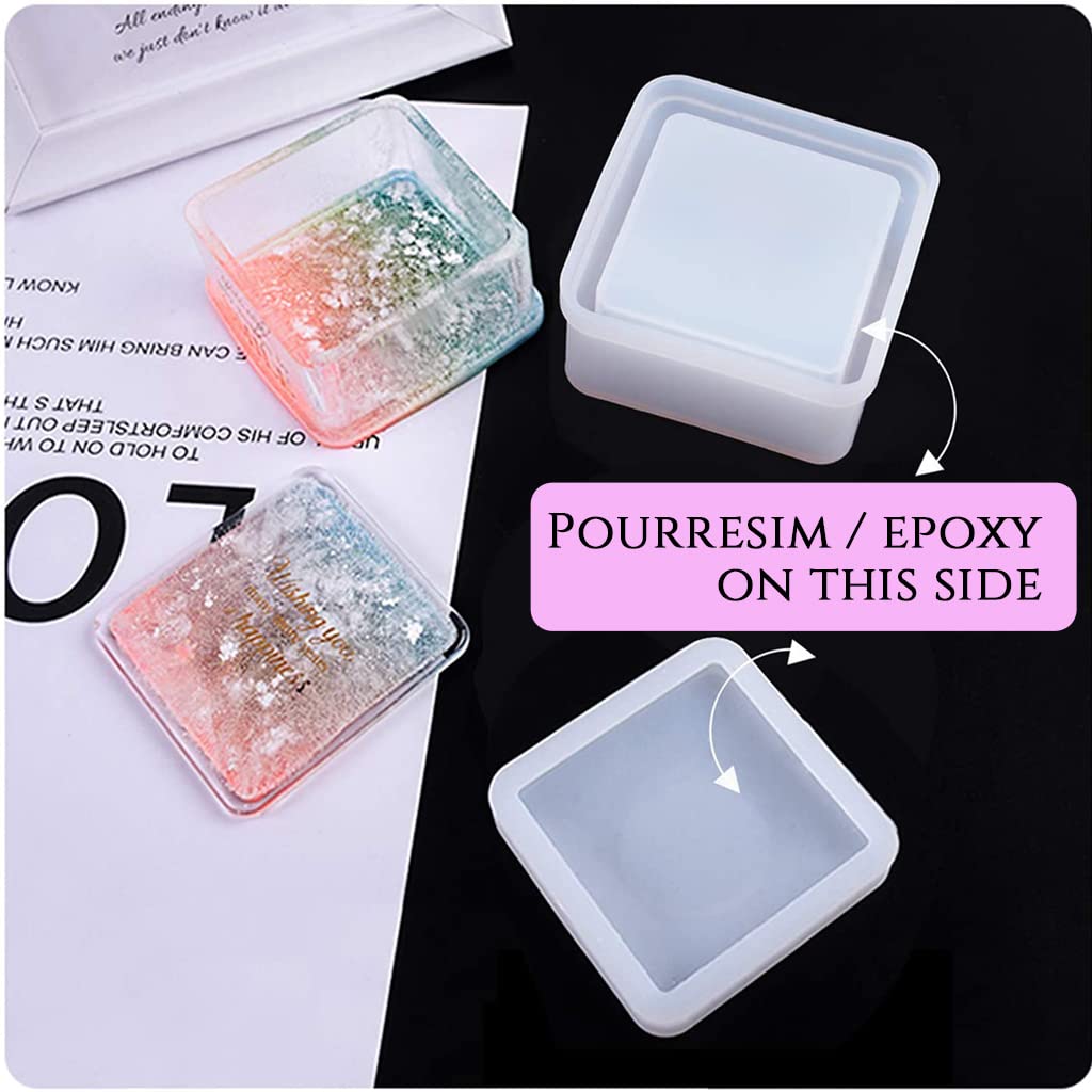 HASTHIP 3Pcs Resin Heart Hexagon Square Jewelry Organizer Kit Silicone Resin Molds for DIY Making Home Decor Craft Tools HASTHIP 3Pcs Resin Heart Hexagon Square Jewelry Organizer Kit Silicone Resin Molds for DIY Making Home Decor Craft Tools